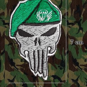 Bordado Punisher com boina para-quedista