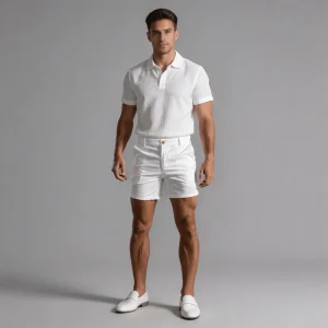 Men's Linen Shorts - Contoured Fit Tailored Shape Short Length