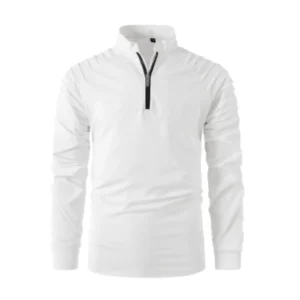Quarter Zip Polo Shirt Men Stylish Casual Sweater