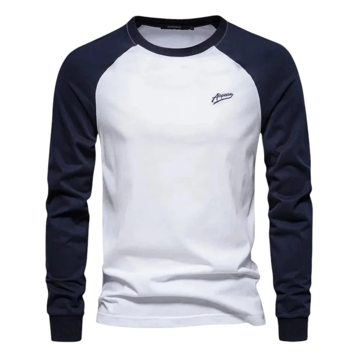 Raglan Shirt Men Long Sleeve Crew Neck Regular Fit Casual Sportswear - Image 4