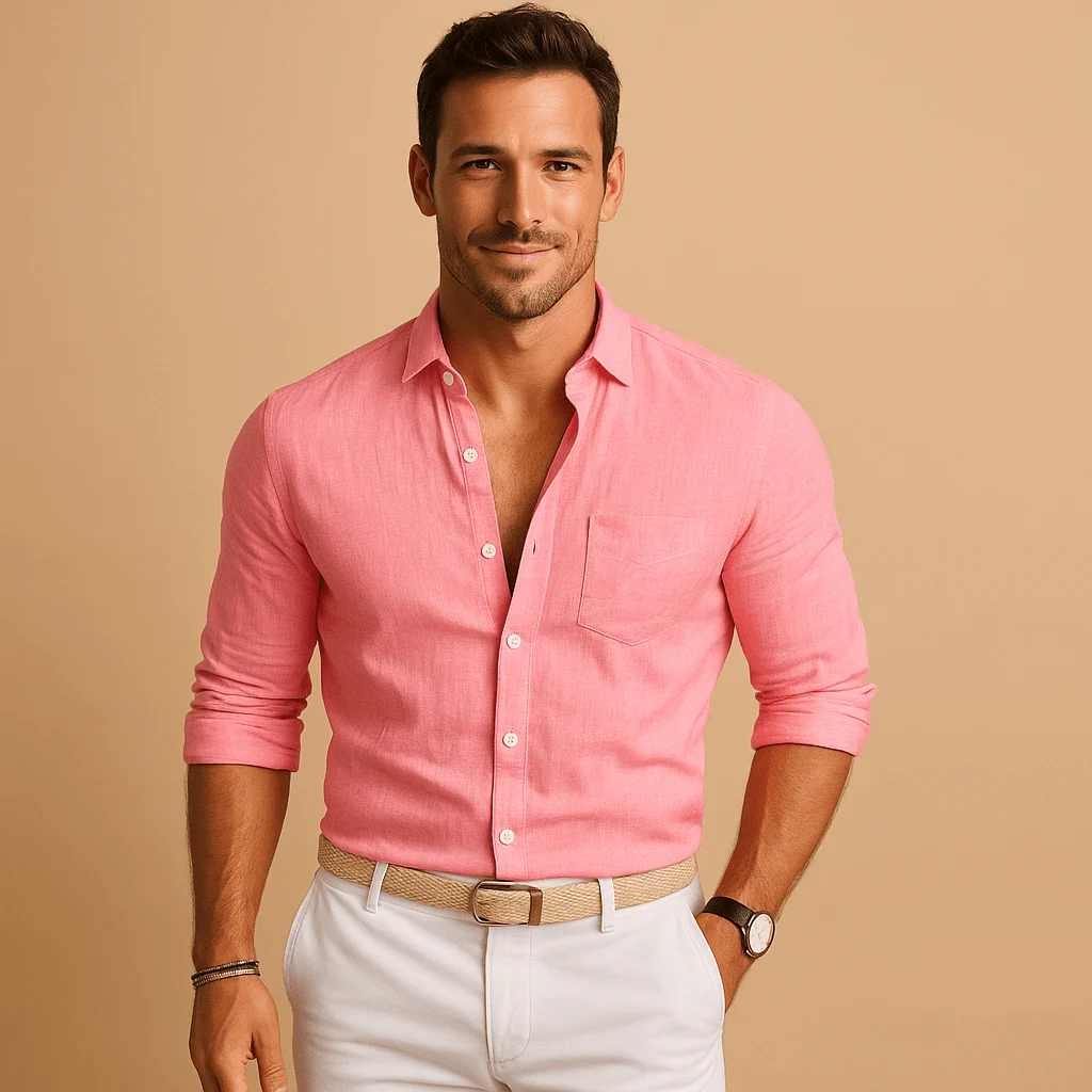 Shirt Men Lightweight Button-Down Fit Effortless Style - Image 5