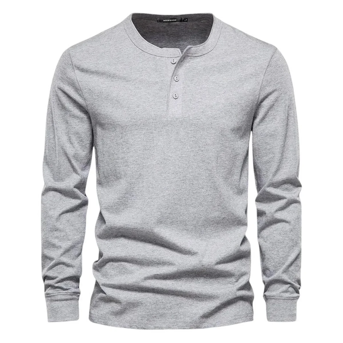T-Shirt Men Long Sleeve Collarless - Image 6