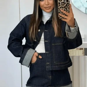 Women's Jacket & Skirt Set — Cropped Fit High Waist Mini Skirt