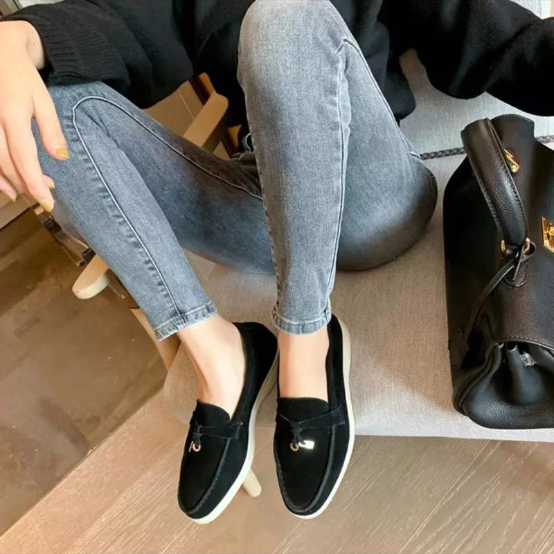 Women's Loafers — Slip-On Flat Sole Low Profile Closed Design - Image 2