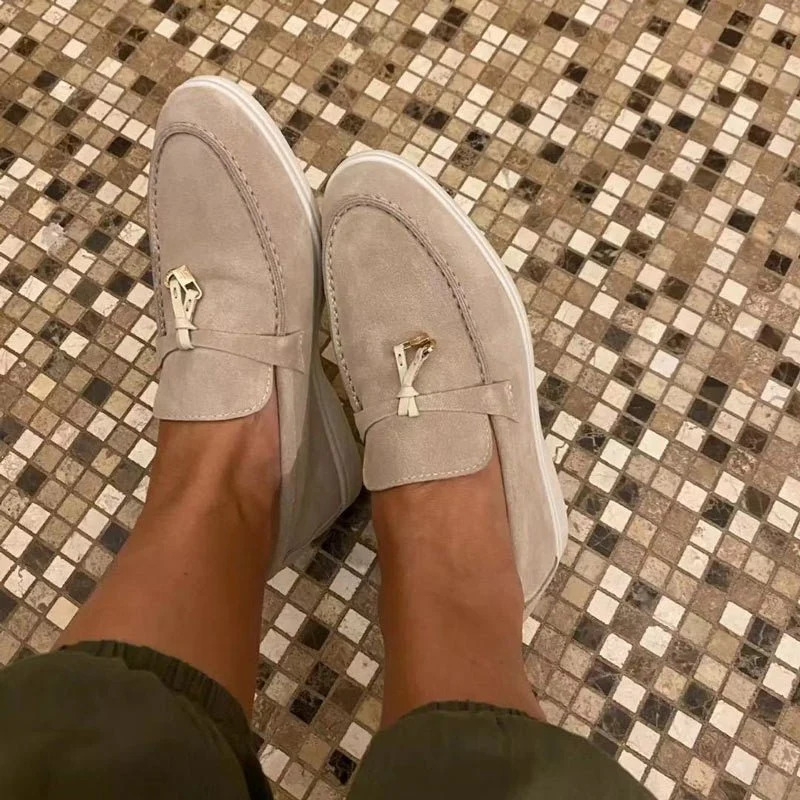 Women's Loafers — Slip-On Flat Sole Low Profile Closed Design - Image 4