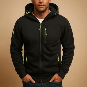 Zip-Up Hoodie Men Comfortable Breathable Fit for Everyday Wear